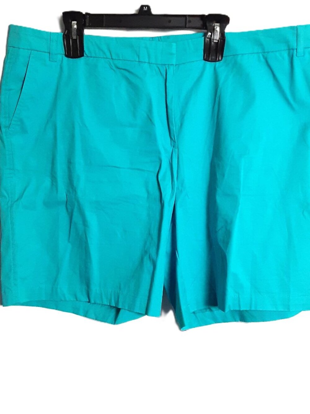 Land'N Sea Ladies Shorts Size 20W Light Blue Zip/Hook Front Pockets 98% Cotton